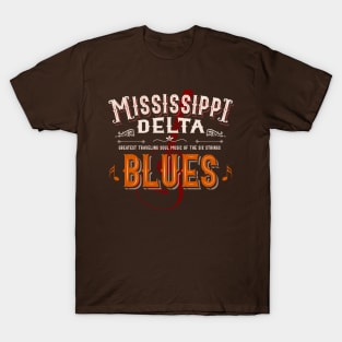 Mississippi delta blues guitar vintage retro music T-Shirt